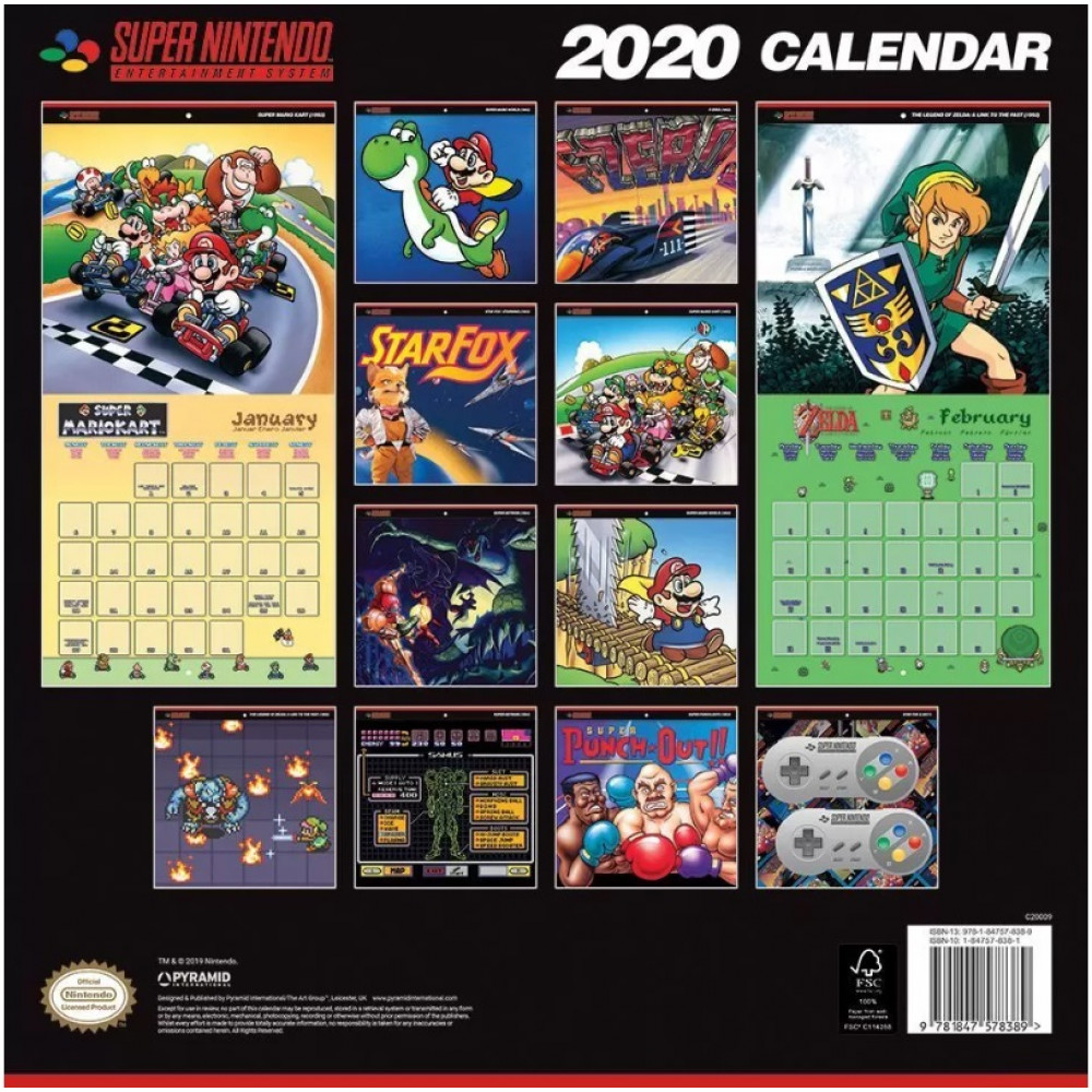 Календарь Pyramid: Nintendo: Super Nintendo (2020) C20009